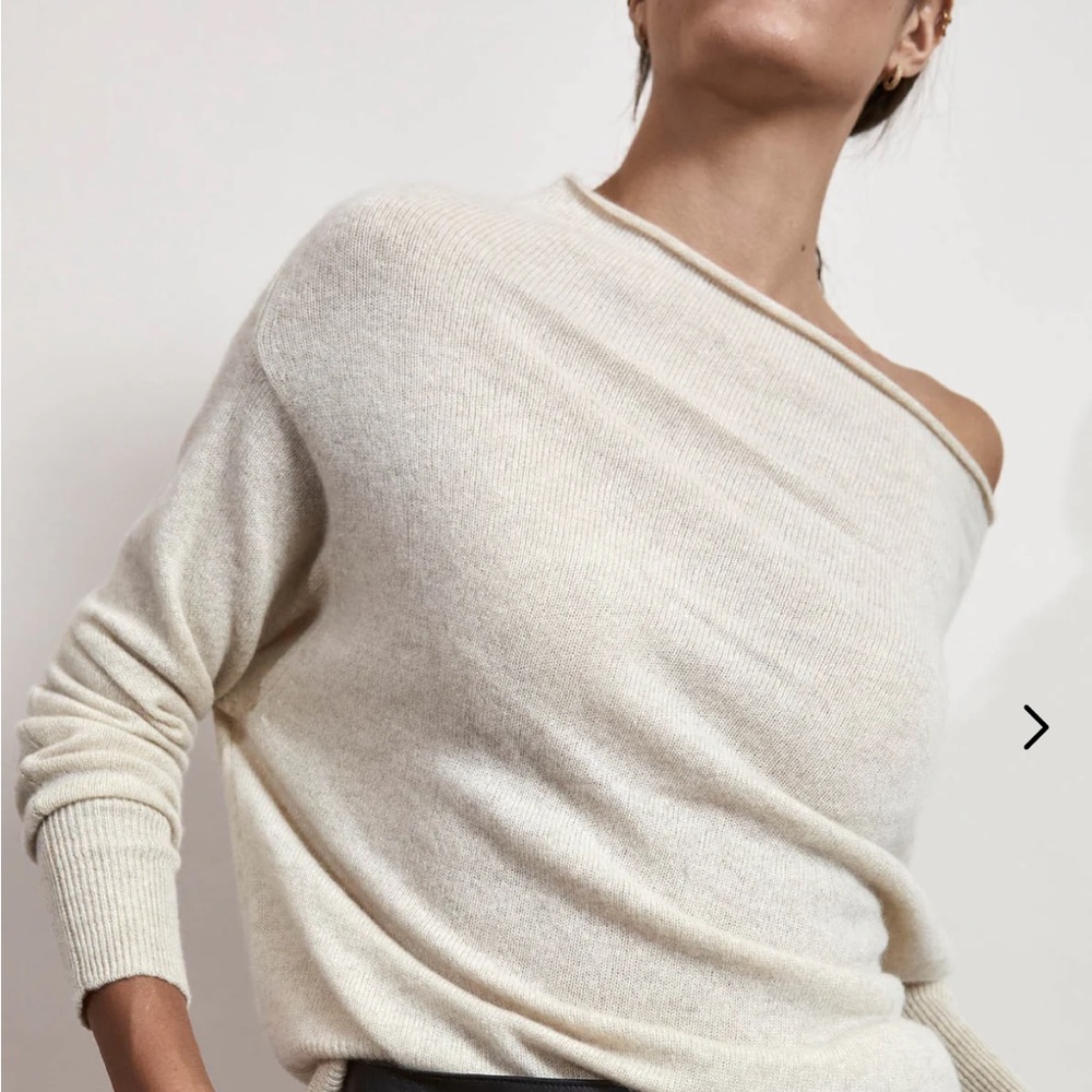 Brochu Walker Off-the-Shoulder Cream Sweater